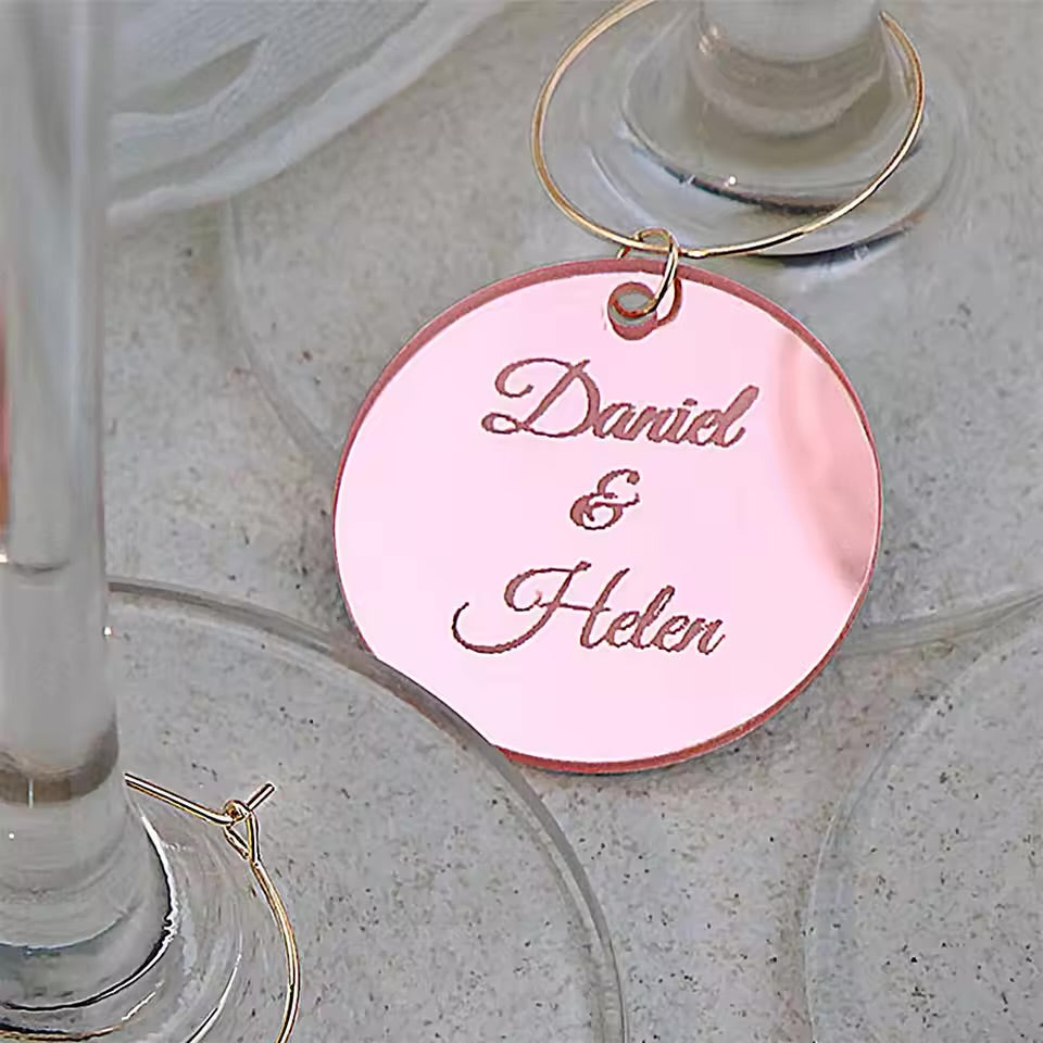 1pc or BULK LOT 10/20/30/50pcs Personalised Acrylic Wine Glass Charms