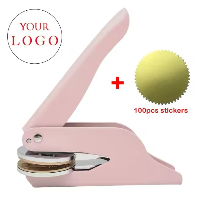 Personalised Wedding Embossing Stamp Tool includes 100pcs Round Sticker Envelope Seals