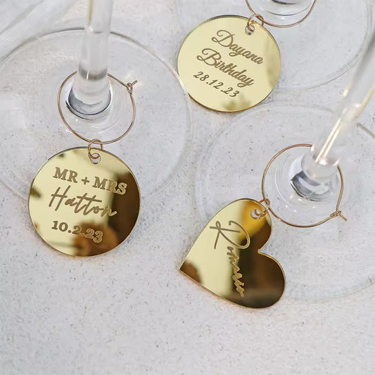 1pc or BULK LOT 10/20/30/50pcs Personalised Acrylic Wine Glass Charms