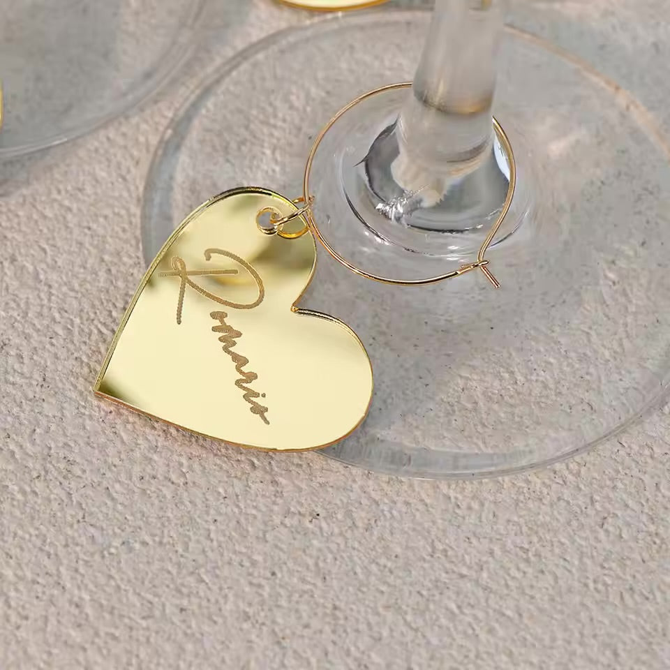 1pc or BULK LOT 10/20/30/50pcs Personalised Acrylic Wine Glass Charms