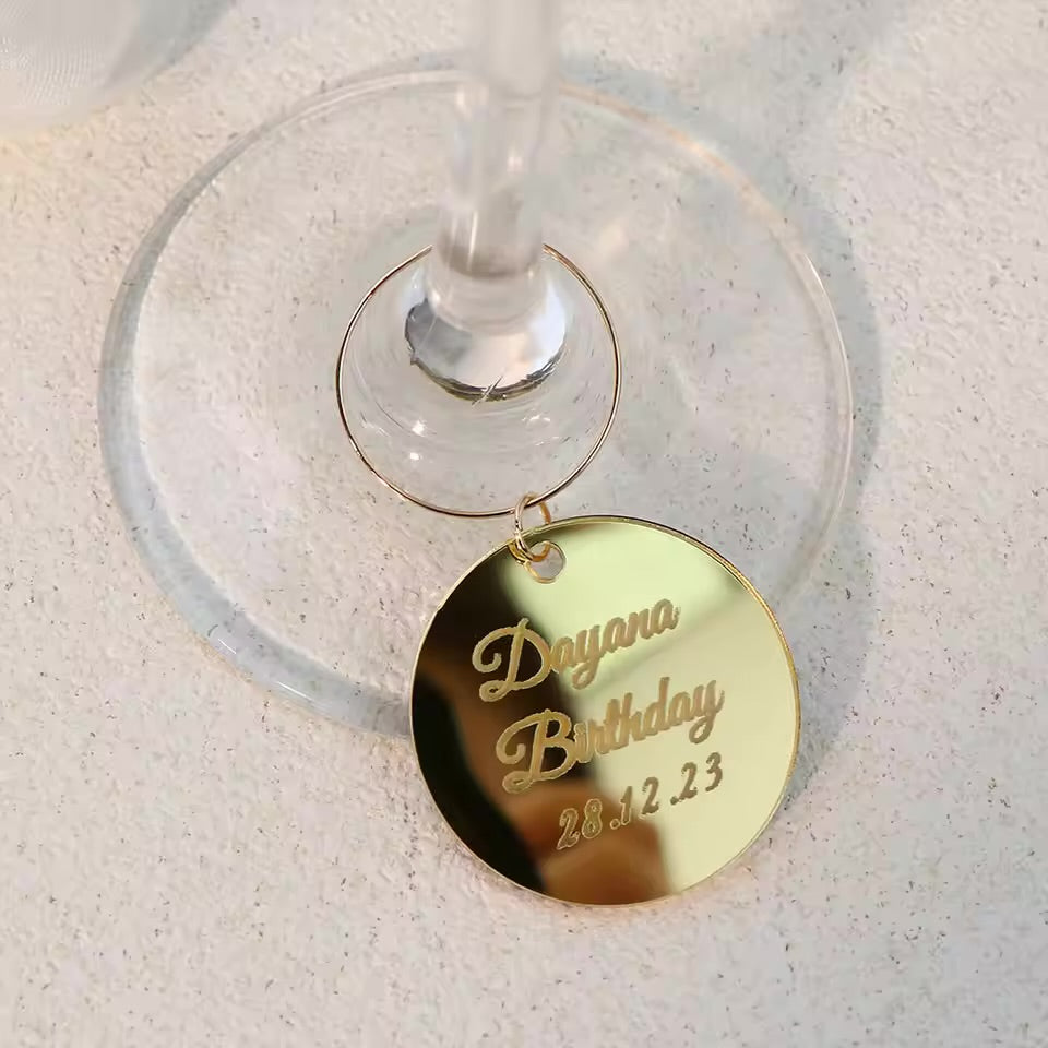 1pc or BULK LOT 10/20/30/50pcs Personalised Acrylic Wine Glass Charms