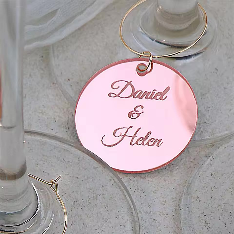 1pc or BULK LOT 10/20/30/50pcs Personalised Acrylic Wine Glass Charms