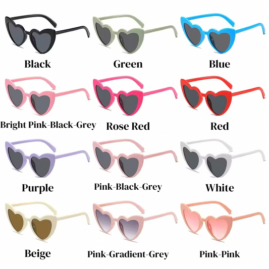 Coloured Heart-Shaped Sunglasses