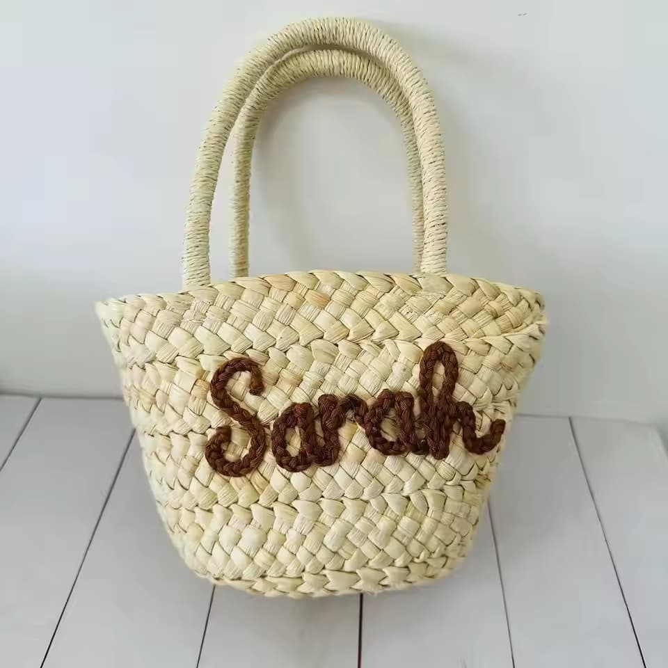 Personalised Embroidered Bag Basket