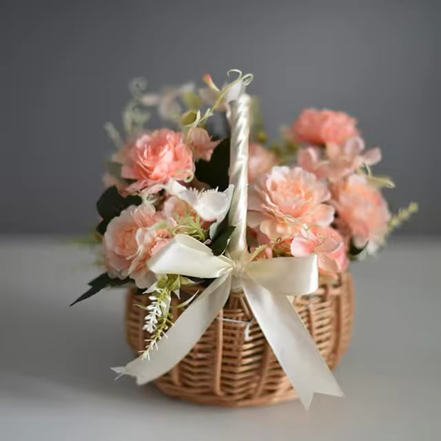 Cane Flower Girl Basket