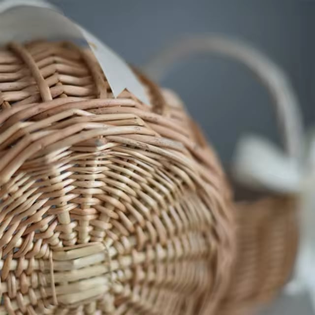 Cane Flower Girl Basket