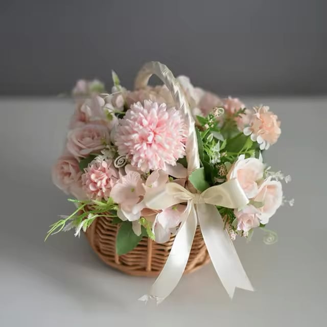 Cane Flower Girl Basket