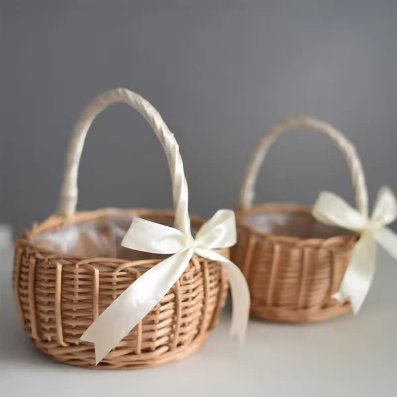 Cane Flower Girl Basket