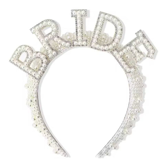 Bride To Be Pearl Crown Headband