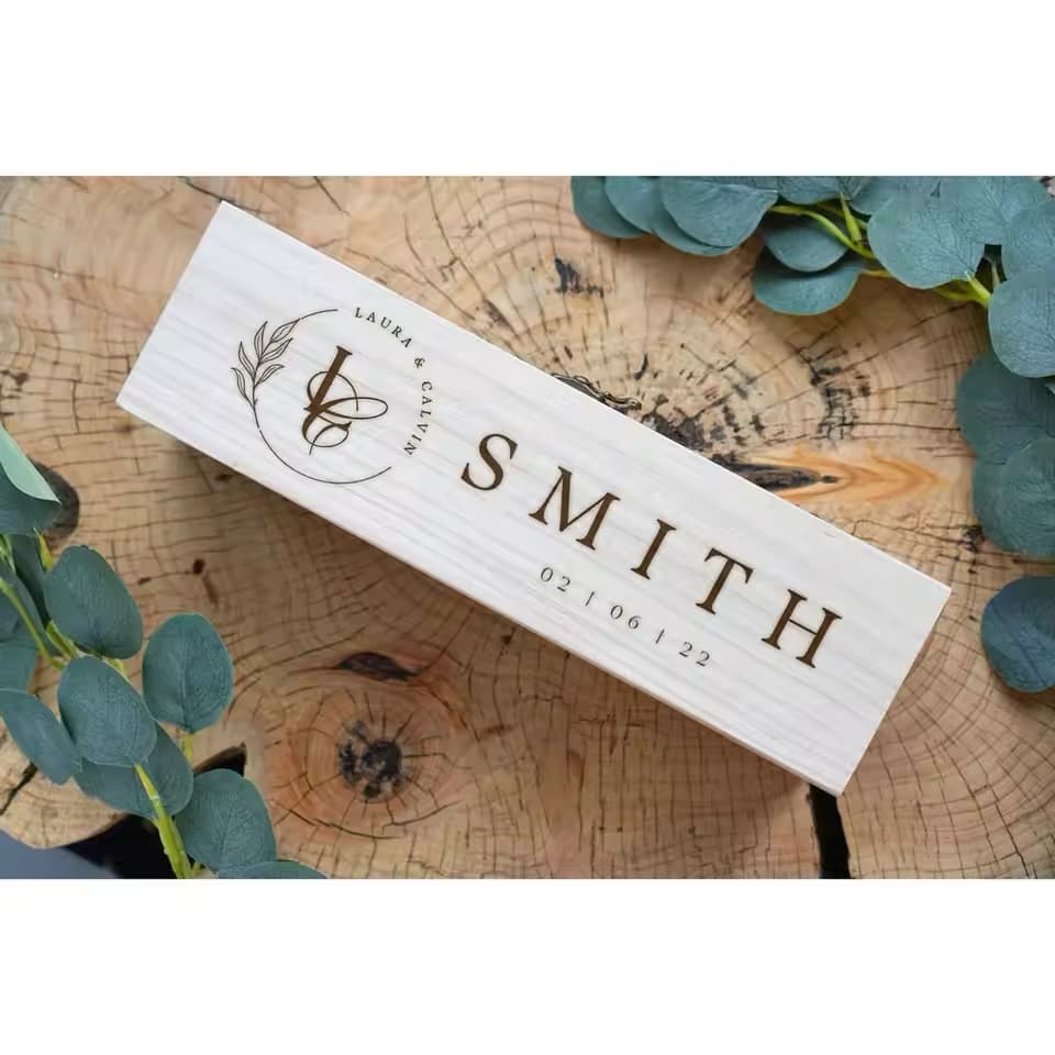 Personalised Wooden Wedding Wine Gift Box