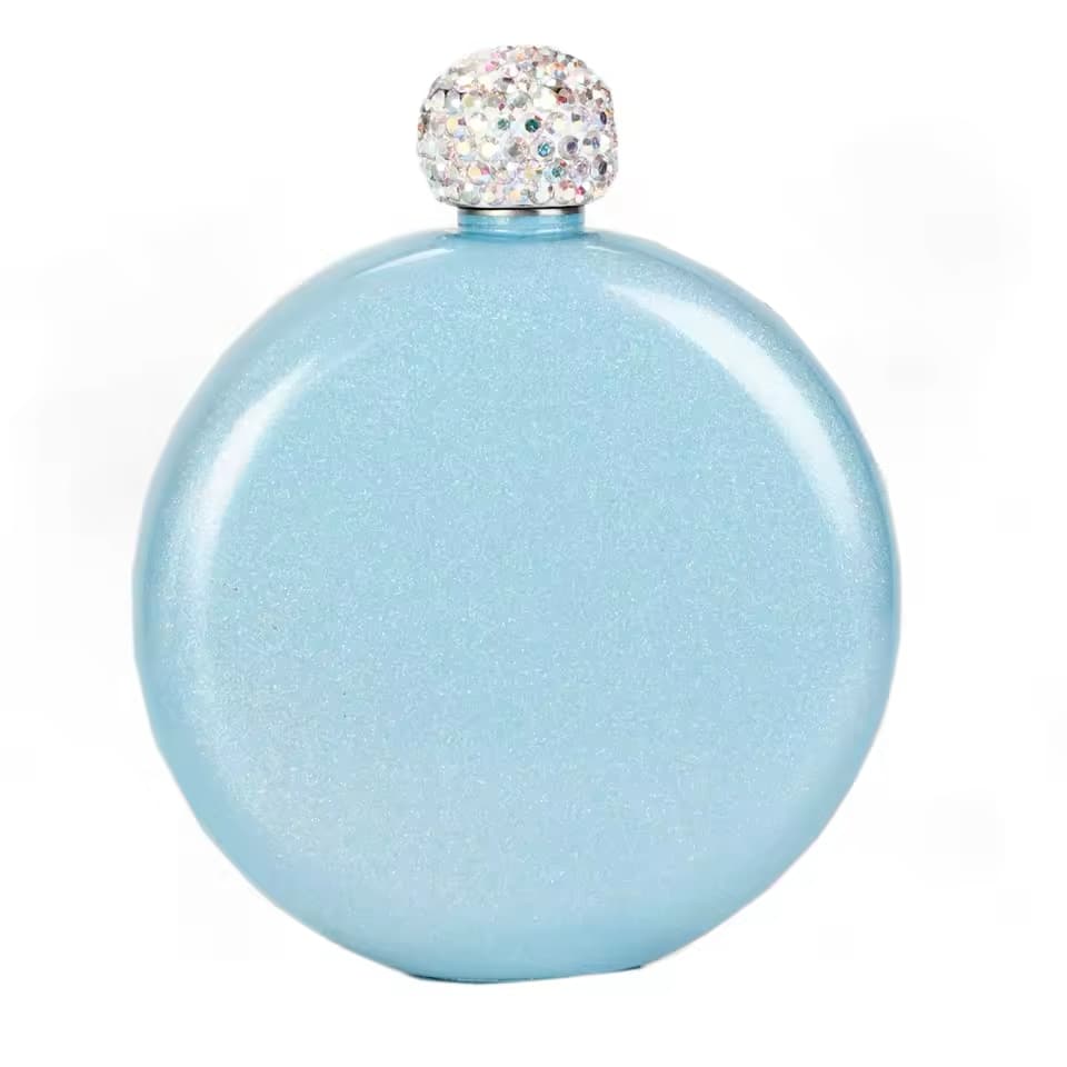 Personalised Round Rhinestone Flask