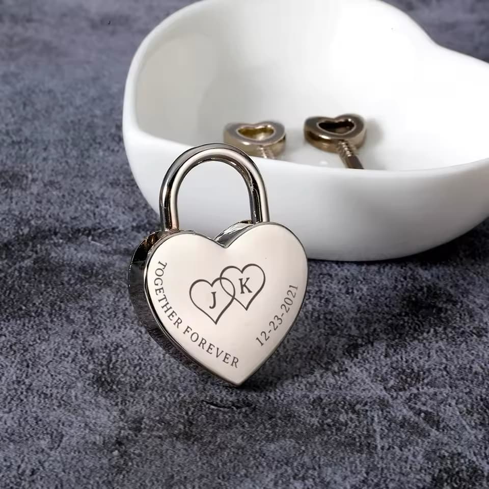 Couples Engraved Heart Lock