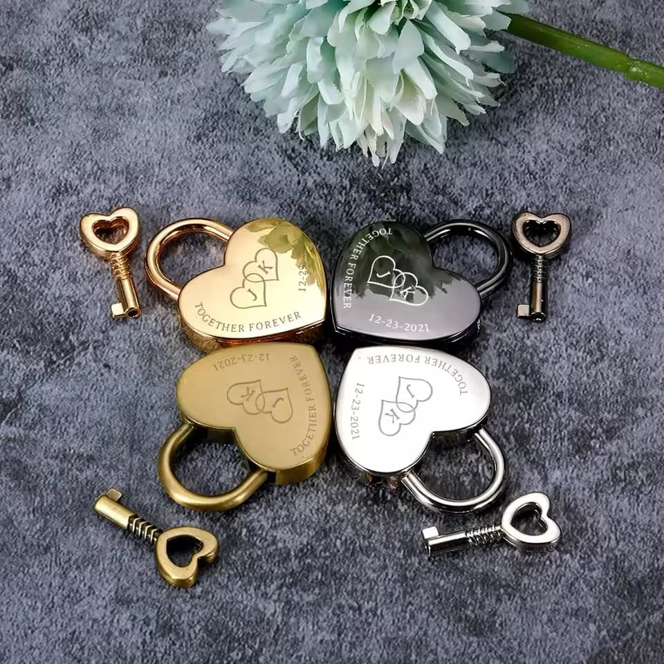 Couples Engraved Heart Lock