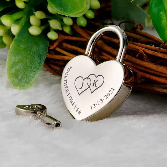 Couples Engraved Heart Lock